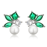 CUBIC ZIRCONIA COLLECTION - STARLET CHIC EARRINGS - CZER709 EMERALD