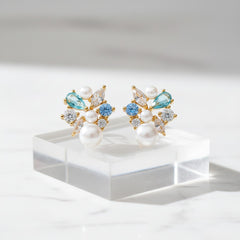 CUBIC ZIRCONIA COLLECTION - LUXE GEM EARRINGS - CZER712 MULTI
