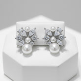 CUBIC ZIRCONIA COLLECTION - LUXE GEM EARRINGS - CZER712 SILVER