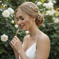 ATHENA COLLECTION - WHITE HAIR PIN SET - PIN73 SILVER