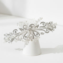 ATHENA COLLECTION - LUXE PEARL HAIR COMB - HC276 SILVER
