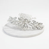 ATHENA COLLECTION - LUXE PEARL HAIR COMB - HC276 SILVER