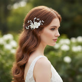 ATHENA COLLECTION - FLOWER OF ELEGANCE HAIR COMB - HC277 GOLD