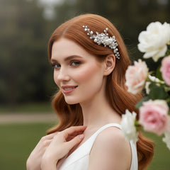 ATHENA COLLECTION - EXQUISITE HAIR VINE COMB - HC279 SILVER