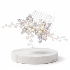 ATHENA COLLECTION - EXQUISITE HAIR VINE COMB - HC279 SILVER