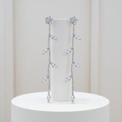 CUBIC ZIRCONIA COLLECTION - DELICATE VINE EARRINGS - CZER714 SILVER