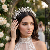 ATHENA COLLECTION - CRYSTAL STARBURST TIARA AHB163- SILVER