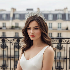 ATHENA COLLECTION - CRYSTAL STARBURST TIARA - AHB163 GOLD