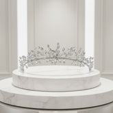ATHENA COLLECTION - CRYSTAL STARBURST TIARA AHB163- SILVER