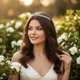 CUBIC ZIRCONIA COLLECTION - CHIC SPARKLE TIARA -AHB164 SILVER