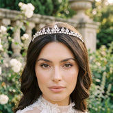 CUBIC ZIRCONIA COLLECTION - CHIC SPARKLE TIARA -AHB164 SILVER