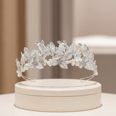 ATHENA COLLECTION - VINTAGE VINE TIARA - AHB165 SILVER