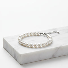 ATHENA COLLECTION - CHIC PEARL BRACELET - BR145 SILVER