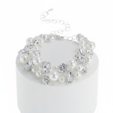 ATHENA COLLECTION - PEARL CLUSTER BRACELET - BR148 SILVER