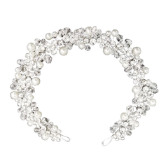 ATHENA COLLECTION - PEARL HEADBAND - AHB167 SILVER