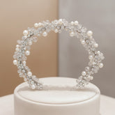 ATHENA COLLECTION - PEARL HEADBAND - AHB167 SILVER