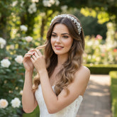 ATHENA COLLECTION - PEARL HEADBAND - AHB167 SILVER