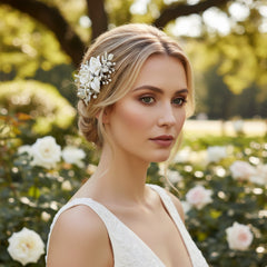 ATHENA COLLECTION - FOREVER ROSE HAIR COMB - HC256 SILVER