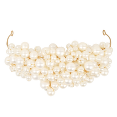 ATHENA COLLECTION - PEARL CLUSTER HEADBAND - AHB169 GOLD