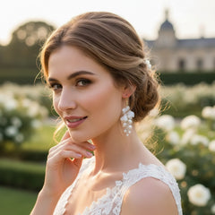 ATHENA COLLECTION - ELEGANCE OF PEARLS EARRINGS - CZER701 GOLD