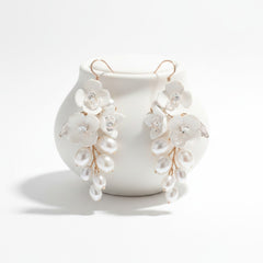 ATHENA COLLECTION - ELEGANCE OF PEARLS EARRINGS - CZER701 GOLD