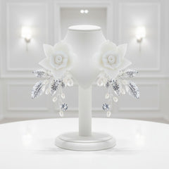 ATHENA COLLECTION - STARLET FLOWER EARRINGS - CZER724 SILVER