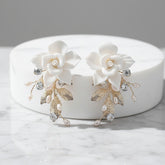 ATHENA COLLECTION - STARLET FLOWER EARRINGS - CZER724 GOLD