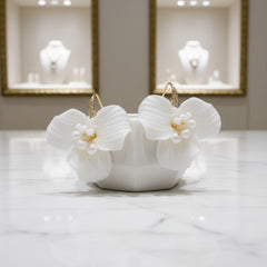 ATHENA COLLECTION - DIVINE FLOWER EARRINGS - CZER725 GOLD