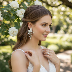 ATHENA COLLECTION - PEARLS OF ELEGANCE EARRINGS - CZER726 GOLD
