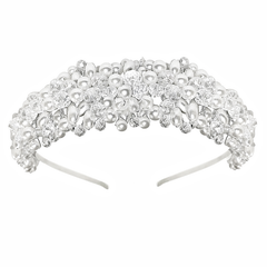 ATHENA COLLECTION - LUSH PEARL HEADBAND - AHB172 SILVER