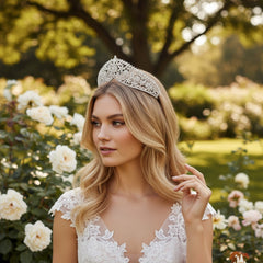 CUBIC ZIRCONIA COLLECTION - ENCHANTED TIARA - AHB174 SILVER