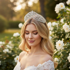 CUBIC ZIRCONIA COLLECTION - ENCHANTED TIARA - AHB174 SILVER