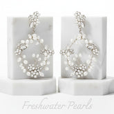 ATHENA COLLECTION - DIVINE FRESHWATER PEARL EARRINGS - CZER727 SILVER