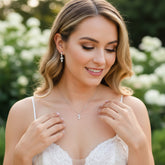 CUBIC ZIRCONIA COLLECTION - DAINTY ELEGANCE NECKLACE- CZNK190 ROSE GOLD