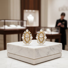 CUBIC ZIRCONIA COLLECTION - CRYSTALLURE STUD EARRINGS - CZER733 GOLD