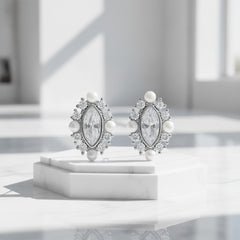 CUBIC ZIRCONIA COLLECTION - CRYSTALLURE STUD EARRINGS - CZER733 SILVER