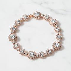 ATHENA COLLECTION - DAINTY CRYSTAL BRACELET - BR150 ROSE GOLD