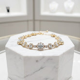 ATHENA COLLECTION - DAINTY CRYSTAL BRACELET - BR150 GOLD