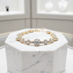 ATHENA COLLECTION - DAINTY CRYSTAL BRACELET - BR150 GOLD
