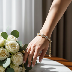 ATHENA COLLECTION - DAINTY CRYSTAL BRACELET - BR150 SILVER