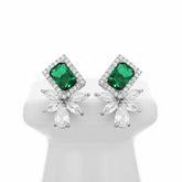 CUBIC ZIRCONIA COLLECTION - STARLET DAZZLE EARRINGS - CZER737 EMERALD