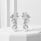 CUBIC ZIRCONIA COLLECTION - STARLET PEARL EARRINGS - CZER742