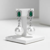 CUBIC ZIRCONIA COLLECTION - SHEER ELEGANCE EARRINGS - CZER744 GREEN