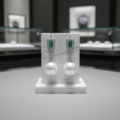 CUBIC ZIRCONIA COLLECTION - SHEER ELEGANCE EARRINGS - CZER744 GREEN