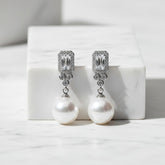 CUBIC ZIRCONIA COLLECTION - SHEER ELEGANCE EARRINGS - CZER744 SILVER