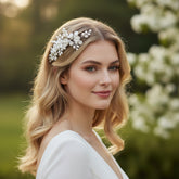 ATHENA COLLECTION - FRESHWATER PEARL HAIR COMB - HC281 SILVER
