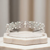 ATHENA COLLECTION - VINTAGE PEARL HEADBAND - AHB176 SILVER