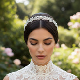 ATHENA COLLECTION - VINTAGE PEARL HEADBAND - AHB176 SILVER