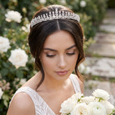 CUBIC ZIRCONIA COLLECTION - STARLET GEM TIARA - AHB178 SILVER