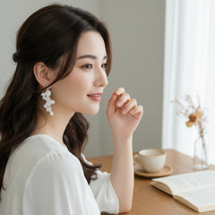 ATHENA COLLECTION - FLORAL VINE EARRINGS - CZER750 SCREW STYLE